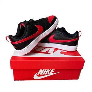 Red and black Nike Court Borough low 2 (GS)
